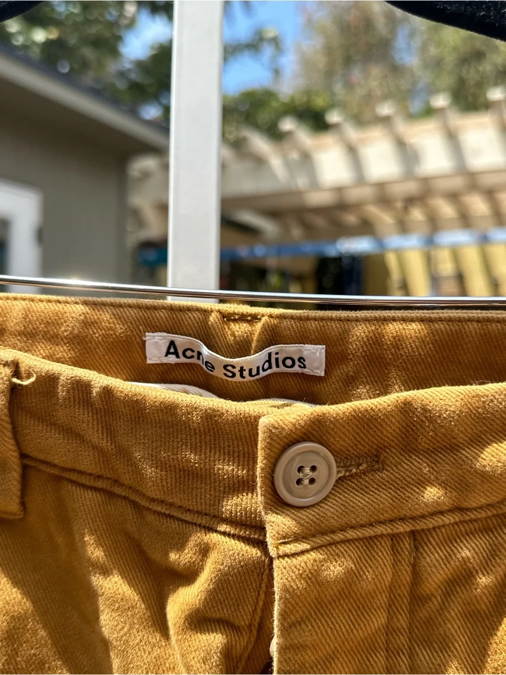 Acne Studios Men's Mustard Twill Chinos